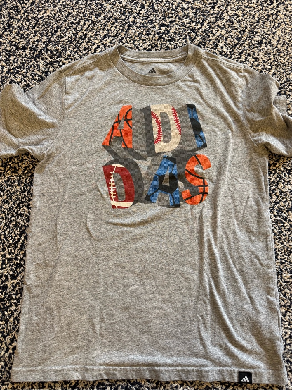 adidas Gray Tee with Multisport Logo